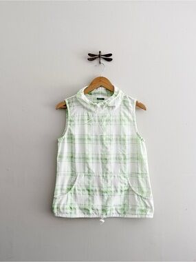 United Colors of Benetton Sleeveless Plaid Pullover Top Women’s Small